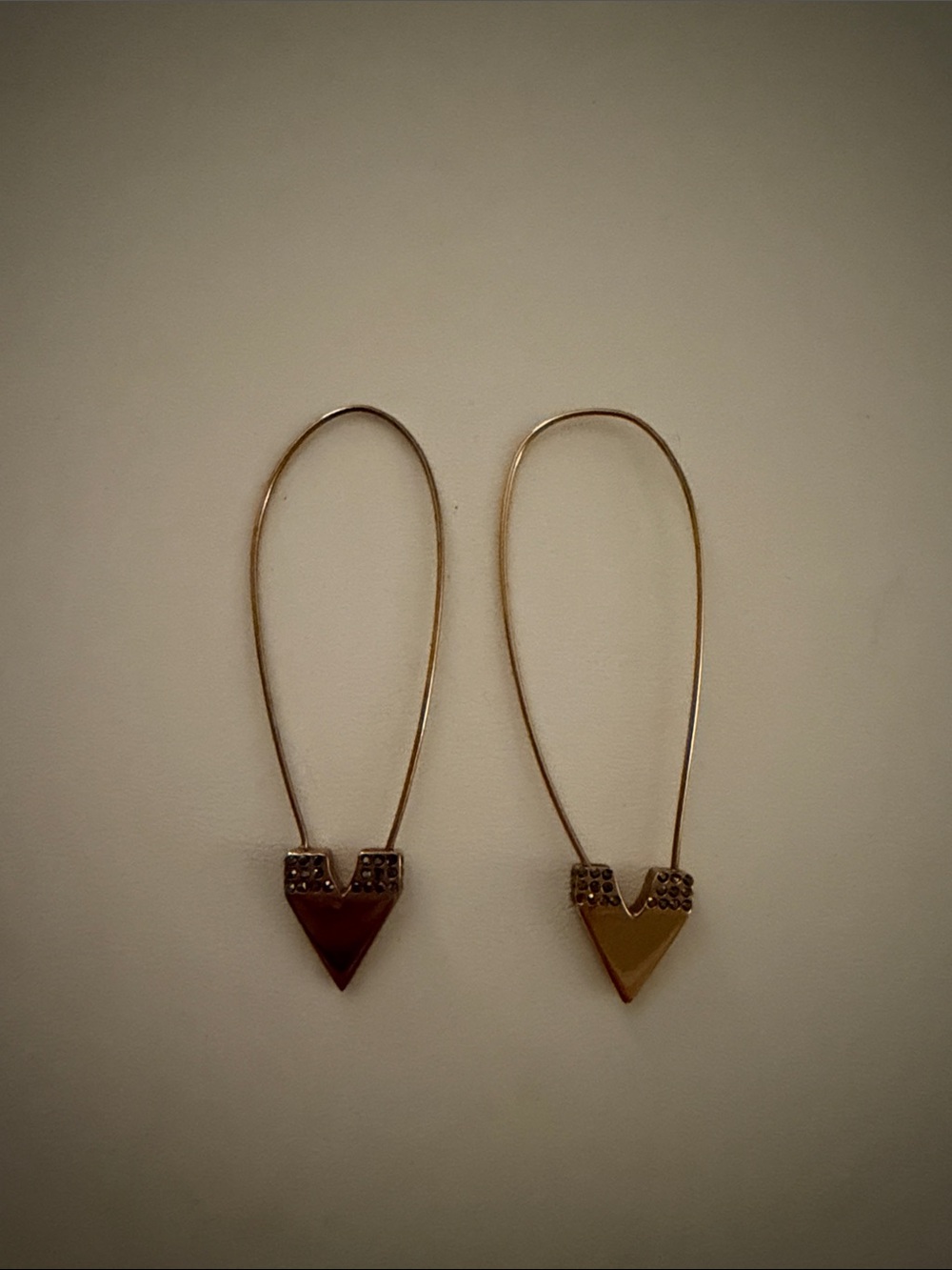 Rebecca Minkoff Gold Triangle Drop Earrings